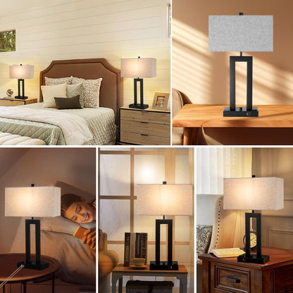 Table Lamps Set of 2 for Bedroom Living Room, 22 Inch Bedside Lamps7