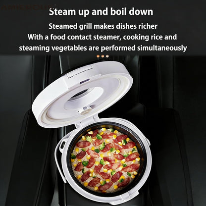 12V/24V Rice Cooker 3L Multifunctional Portable Rice Stove for Car/Truck with Steam Tray Heating and Keep Warm Function Dark Blue(30Ac)9