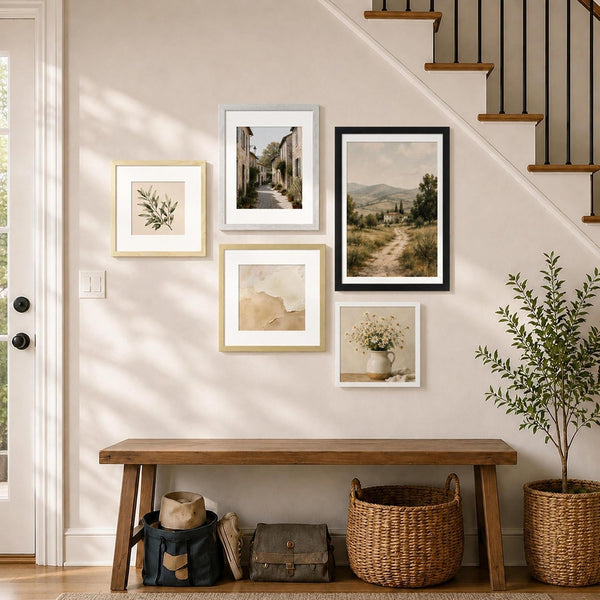 12X12 Black Picture Frame 8X8 with Mat Set of 94