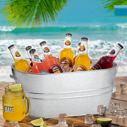 2 Pack 4 Gallon Galvanized Tub Ice Buckets for Parties Portable Beverage Tub with Handles Champagne Bucket Metal Ice Buckets for Cocktail Bar with Ice Scoop6