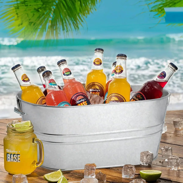 2 Pack 4 Gallon Galvanized Tub Ice Buckets for Parties Portable Beverage Tub with Handles Champagne Bucket Metal Ice Buckets for Cocktail Bar with Ice Scoop6