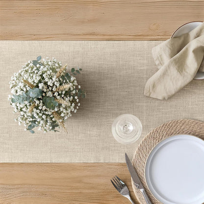 100% Natural Cotton Linen Table Runner, 14X72In Natural Linen6