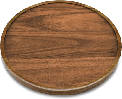 10" Acacia Wood Lazy Susan Organizer Kitchen Turntable for Cabinet Pantry Table Organization2