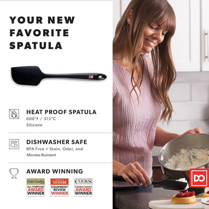 DI ORO Large Silicone Spatula - 600F Heat Resistant, Black2