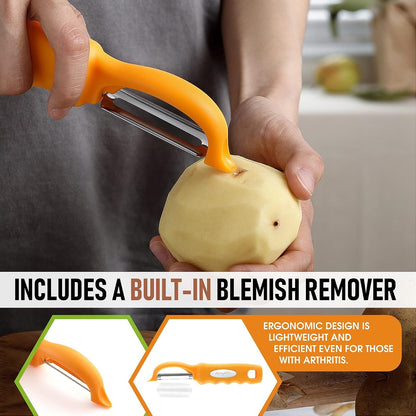 Stainless Steel Swivel Peeler & 4 Sided Handheld Box Grater, XL Size - 2 Product Bundle - Mango3