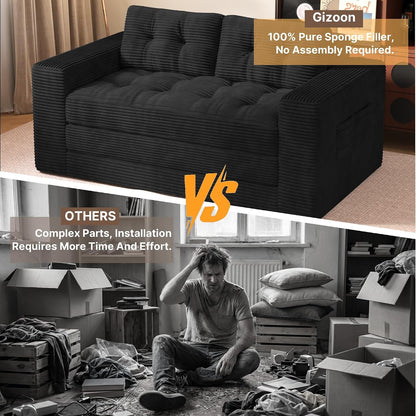 Boneless Couch Bed Small Floor Couch 59" Convertible Sleeper Sofa8
