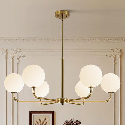 Gold Sputnik Chandelier 6-Light Mid Century Pendant for Dining Room1