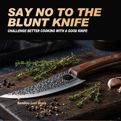 Viking Knife, Butcher Knife Hand Forged Boning Knives, Japanese Paring Knives Kitchen Chopping for Meat Cutting Chefs Cleaver Camping Cooking, BBQ, Gifts for Men5