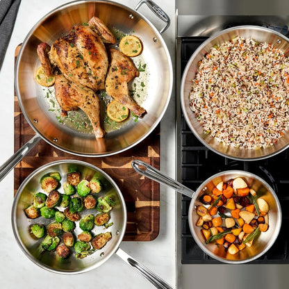 All-Clad D3 Stainless Steel 12" Fry Pan, Made in the USA | the Original Bonded Professional Cookware, Large Frying Pan, Induction Compatible, Oven Safe up to 600F6