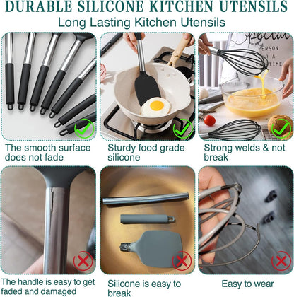 Kitchen Utensil Set, 15Pcs Silicone Cooking Utensils3