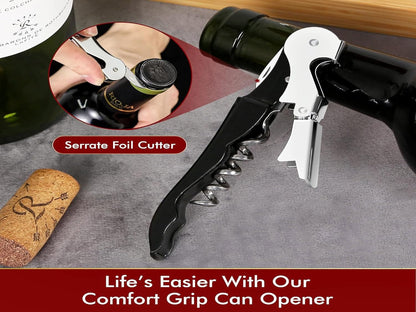Professional Waiter Corkscrew Wine Openers Set (4 Pcs),Upgraded with Heavy Duty Stainless Steel Hinges Wine Key for Restaurant Waiters, Sommelier, Bartenders5