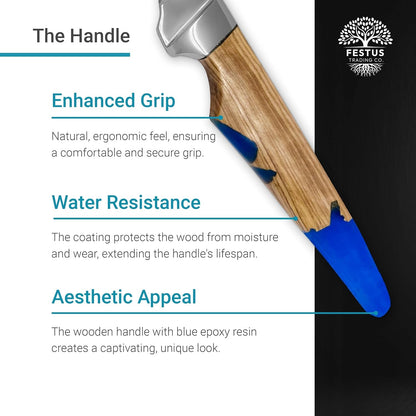 Filet Knife - 6-Inch Japanese Boning Knife | Hard D2 Steel Alloy Fish Fillet Knife | Professional Chef Poultry Knife | Sharp Blade with Ergonomic Wood and Epoxy Resin Handle3