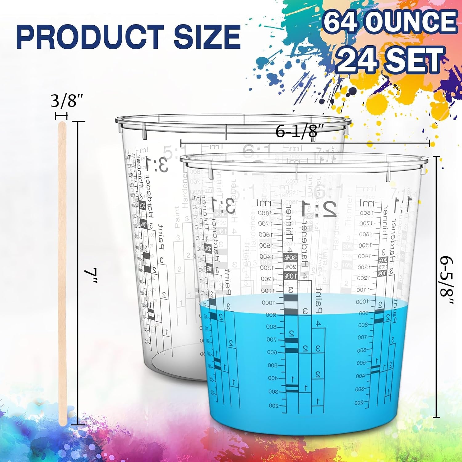 24-pcs-64-oz-1800-ml-paint-measuring-cups-mixing-cups-with-graduated-and-20-pcs-paint-mixing-sticks-plastic-disposable-resin-automotive-epoxy-mixing-cup-for-paint-kitchen-cooking-baking