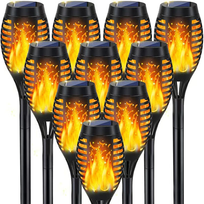 10Pack Solar Torch Light Outdoor Flickering Flame for Halloween Decorations1
