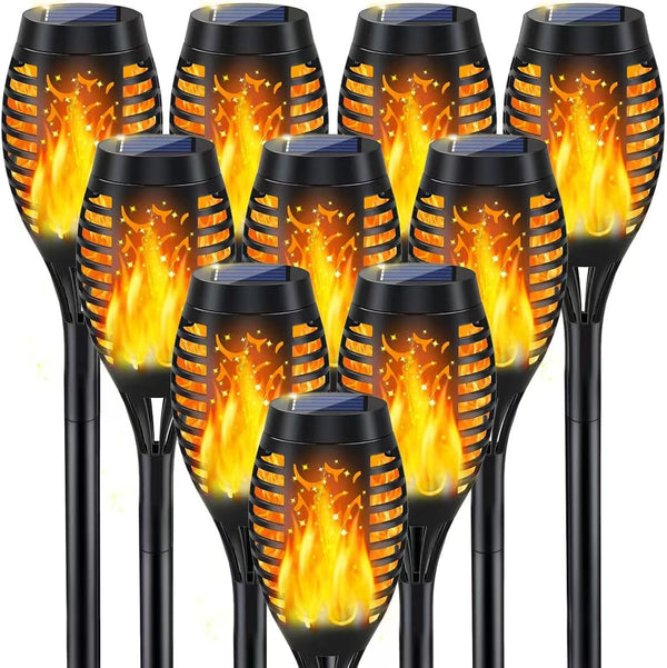 10Pack Solar Torch Light Outdoor Flickering Flame for Halloween Decorations1