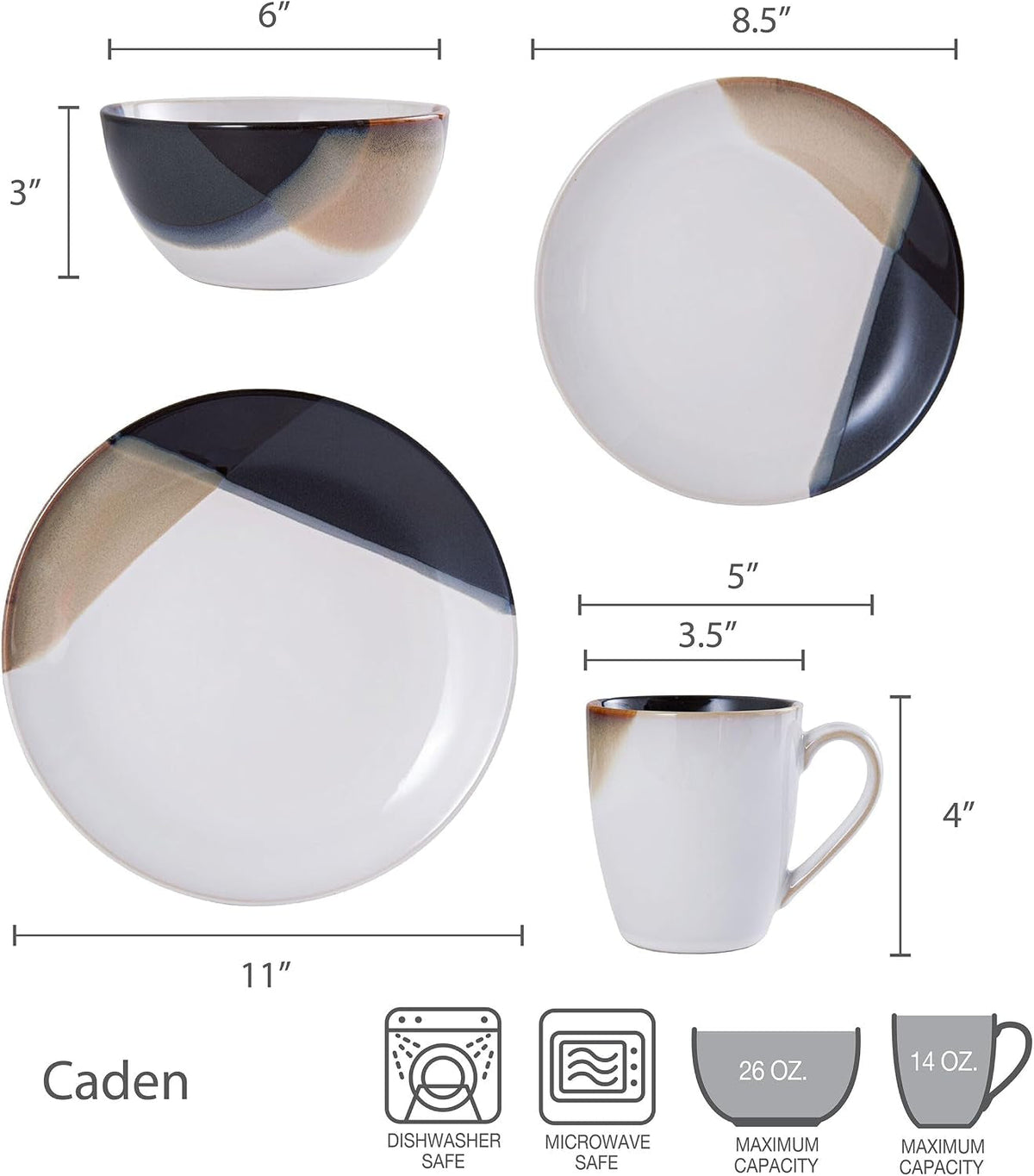 mikasa-gourmet-basics-caden-16-piece-stoneware-dinnerware-set-service-for-4-white-glossy-center-with-black-and-tan-two-tone-reactive-glaze-dishwasher-and-microwave-safe