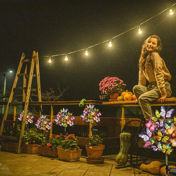 Solar Garden Lights Outdoor Waterproof Decorative Solar Lights Outdoor 2 Pack with 44 LED 34 Butterfly Flower Garden Decor Yard Patio Lawn, Gifts for Mother'S Day Mom Women8