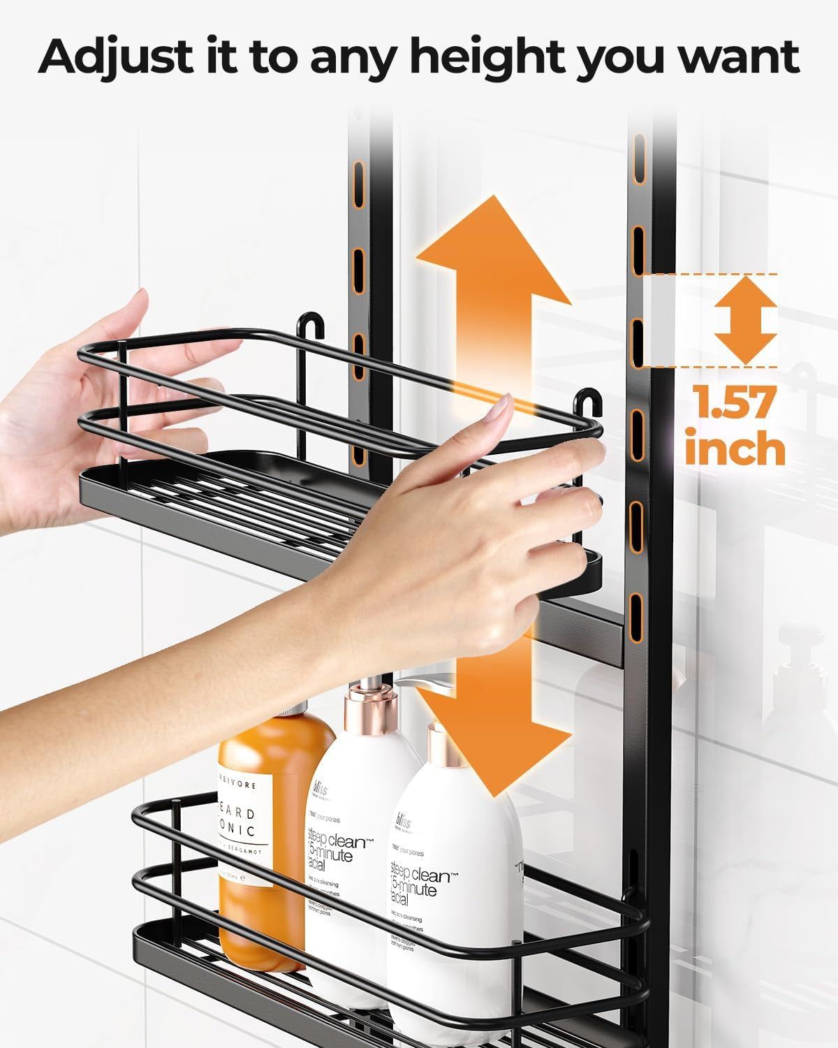 3-tier-adjustable-shower-caddy-hanging-over-head-anti-swing-black