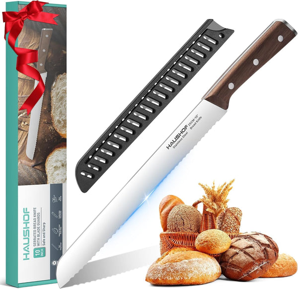 Bread Knife with Sheath, 10-Inch Bread Knife for Homemade Bread1