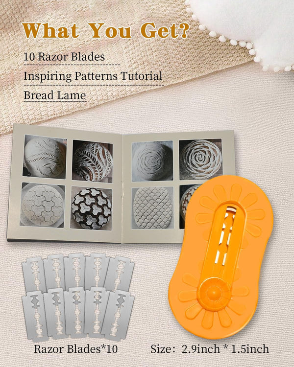 Bread Lame Sourdough Scoring Tool, Magnetic & Retractable Bread Scoring Tool, Scoring Knife for Bread Baking, Bread Razor for Homemade Bread, Lame Bread Tool, Includes 10 Razor Blades2
