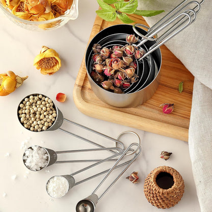 8PCS Measuring Cups, OHOLA Stainless Steel Measuring Cups and Spoons Set, Great for Cooking and Baking9