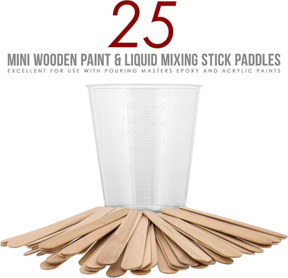 5 Oz (150 Ml) Liquid Measuring Cups, 50 Pack with 25 Sticks5