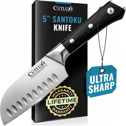 Santoku Knife 5" – Meat & Vegetable Chopping Knife, German Steel1