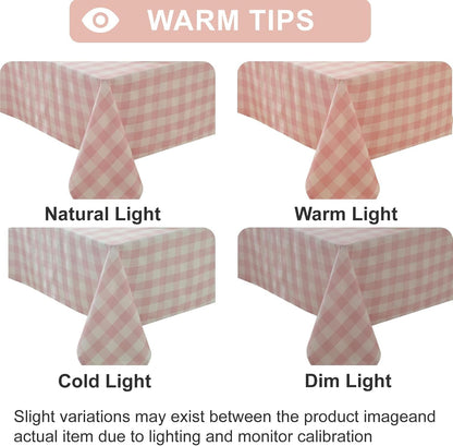 Pink Gingham Tablecloth Rectangle Checkered Table Cloth Cotton Linen Fabric Wrinkle Free Washable Buffalo Plaid Table Cover for Kitchen Dining Picnic Camping, 60 * 75 Inch6