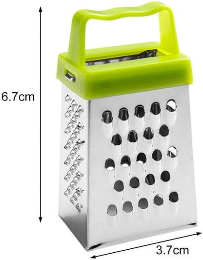 Multifunctional 4 Sides Grater Slicer Stainless Steel Handheld Potatoes Grater for MINI Vegetable Cutter Handheld for MINI Cutter Peeling for Grating & Slicing Tools(Green)3