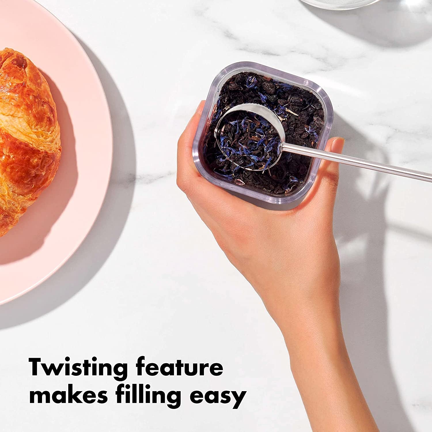 oxo-brew-twisting-ball-tea-infuser-fine-mesh-stainless-steel-loose-leaf-tea-infuser-reusable-strainer-easy-open-twist-design-fits-different-sized-mugs-dishwasher-safe