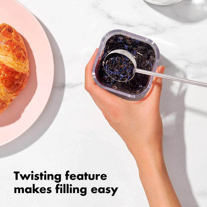 OXO Brew Twisting Ball Tea Infuser - Fine Mesh, Stainless Steel | Loose Leaf Tea Infuser, Reusable Strainer, Easy-Open Twist Design, Fits Different Sized Mugs, Dishwasher Safe5