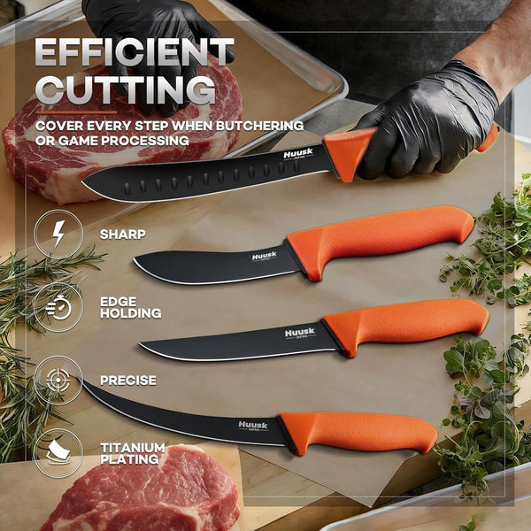 Butcher Knife Set - Meat Processing Kit with Roll Bag, Gift for Men2