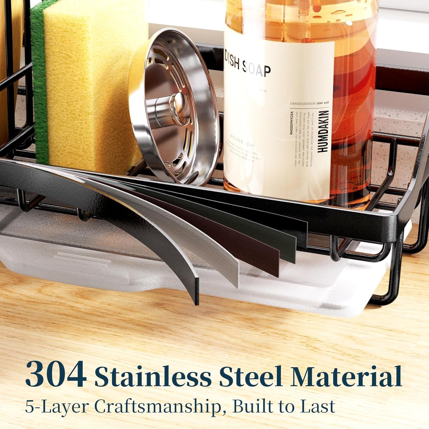 sponge-holder-for-kitchen-sink-kitchen-sink-caddy-organizer-with-removable-drip-tray-for-countertop-dish-soap-dispenser-brush-storage-accessories-304-stainless-steel-black