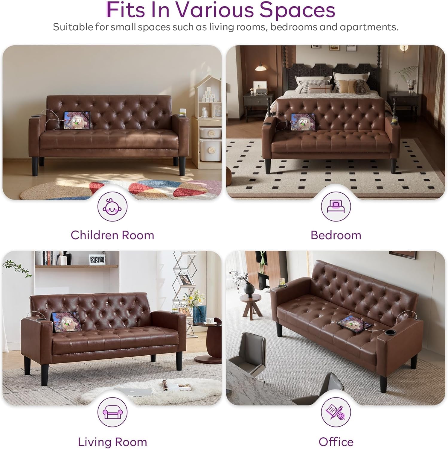 62-brown-leather-loveseat-small-couch-with-usb-for-living-room