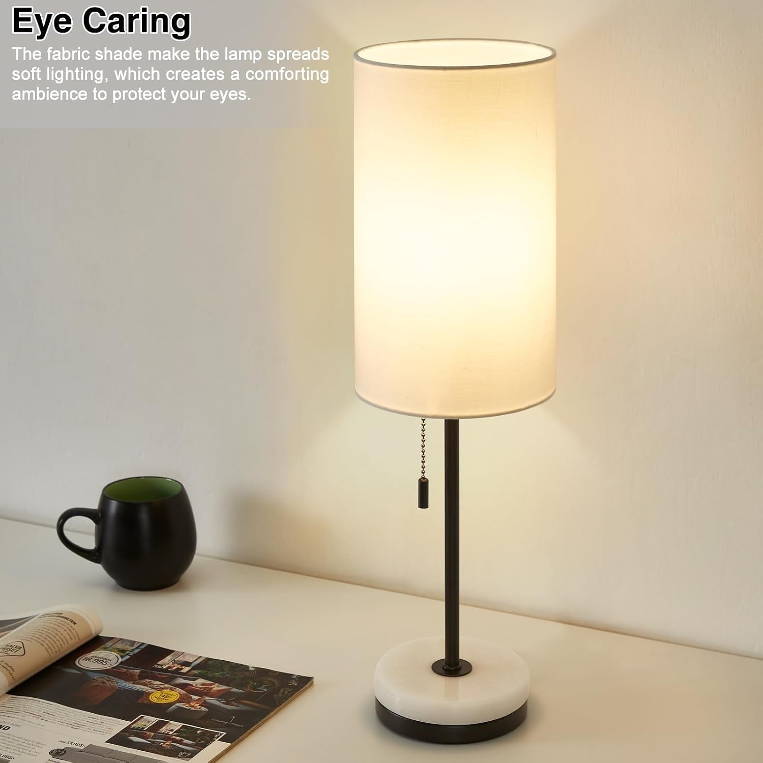 18-minimalist-table-lamp-set-of-2-nightstand-lamp-for-bedroom-living-room-modern-pull-chain-bedside-lamp-with-marble-base-fabric-shade-small-desk-lamp-for-home-office-reading