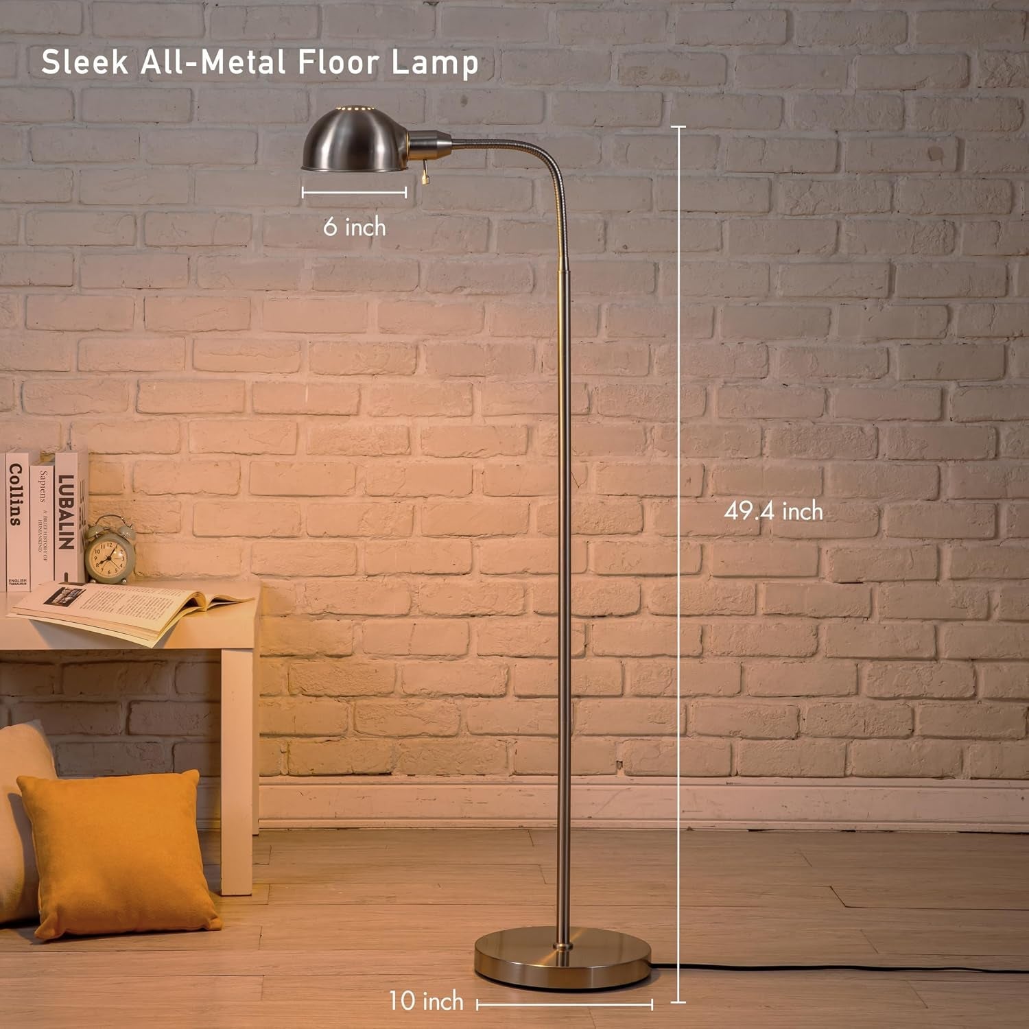 adjustable-floor-lamp-with-flexible-gooseneck-and-rotatable-shade-e26-socket-10-inch-base-ideal-for-reading-bedside-living-room-brushed-nickel