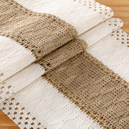 Ivory& Burlap Boho Macrame Farmhouse Woven Table Runner 36Inch4