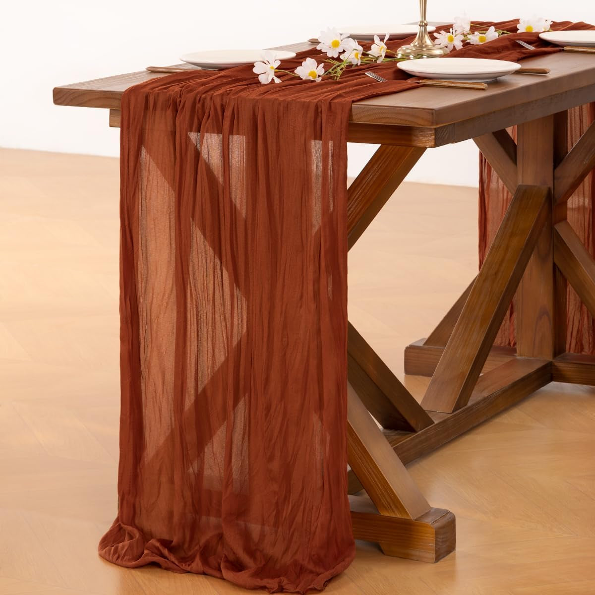 fall-table-runner-terracotta-cheesecloth-boho-wedding-birthday-party