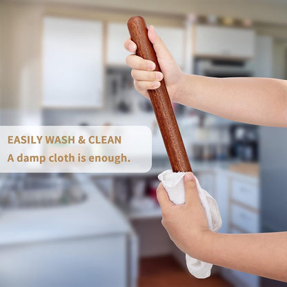 French Rolling Pin for Baking,17.7 Inches Wooden Dough Roller, Brown | Thickened Classic Kitchen Utensil, Great for Fondant, Pizza, Pie Crust, Cookie & Pastry Making for Home Baking Use7