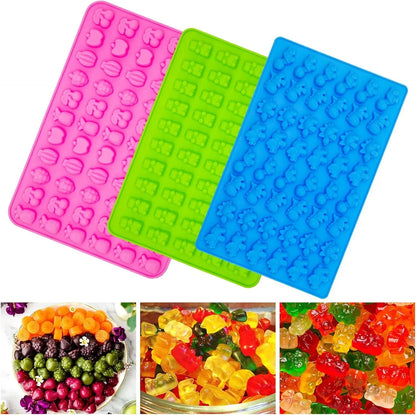 Gummy Candy Molds - Silicone Mini Gummy Bear/Dinosaur/Fruit Snack Molds with 2Pcs Dropper,Non-Stick and Bpa Free for Candy Chocolate Gummies Baking6