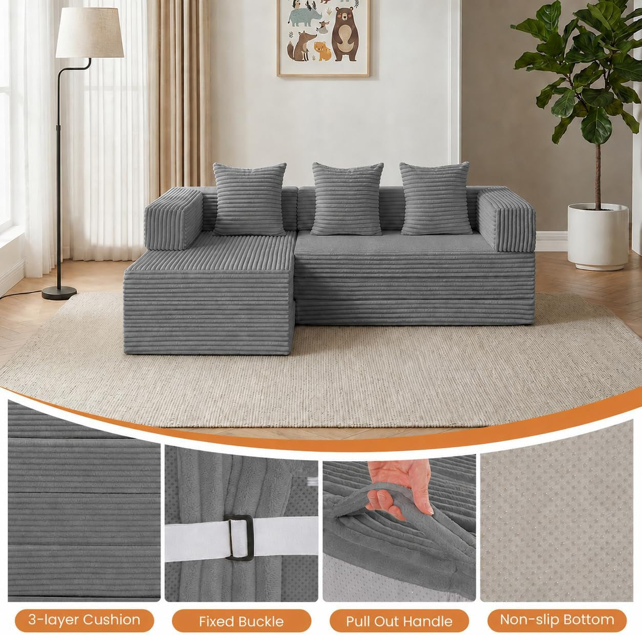 79-modular-sectional-sofa-boneless-convertible-sleeper-sofa-bed-modern-tri-folding-cloud-couch-with-l-shape-chaise-corduroy-futon-for-living-room-small-spaces-apartment-no-assembly-grey