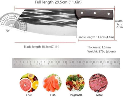 Meat Cleaver, 7 Inch Cleaver Knife Chef Slicing Meat Chop Vegetables Kitchen Knives Hand Forged Blade Wood Handle Utility Knife Cooking Tools2