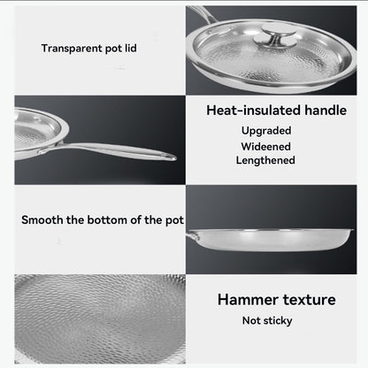 Titanium Hammered Pan, Durable Scratch-Resistant Titanium Frying Pans for Cooking, No-Coating Nonstick Skillet, Even Heating for Cooking, Nutritious Pan for Cooking,No Lid,8.66In7