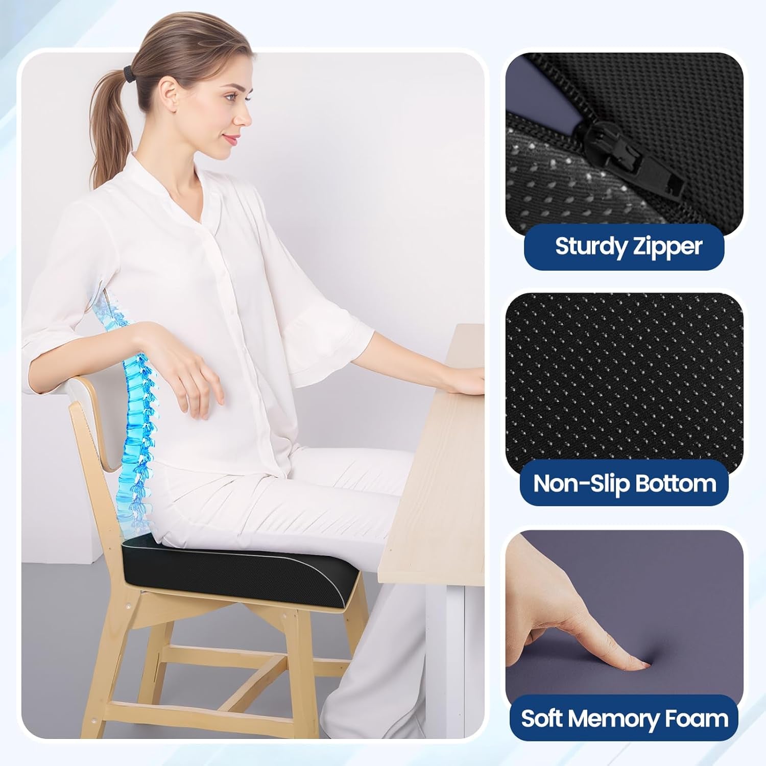 seat-cushion-chair-pad-memory-foam-large-cushion-office-chair-cushion-for-tailbone-pain-relief-non-slip-cover-soft-support-for-office-chair-car-seat-airplane-large-black