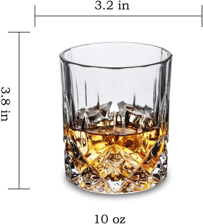 Old Fashioned Whiskey Glasses with Luxury Box - 10 Oz Rocks Barware for Scotch, Bourbon, Liquor and Cocktail Drinks - Set of 4 - Men Gift | Rocks Barware for Scotch, Bourbon, Liquor and Cocktail Drinks Set of 4 Men Gift3