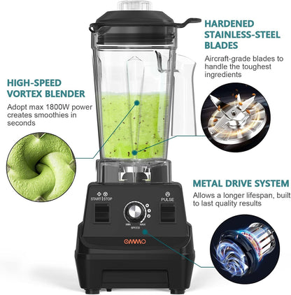 Blender 1800W, High Speed Countertop Blender with 60Oz Bpa-Free Jar | Durable Stainless Steel Blades, Ice Crushing Smoothie Maker for Shakes, Nuts, Frozen Fruits, Dishwasher Safe4