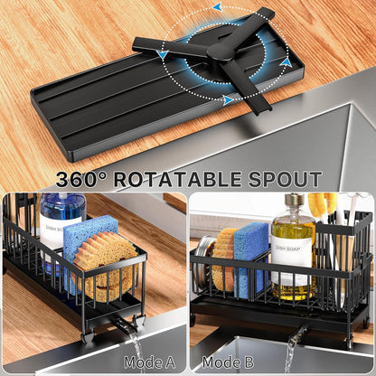 Sponge Holder for Kitchen Sink, Sink Organizer with Brush Holder2