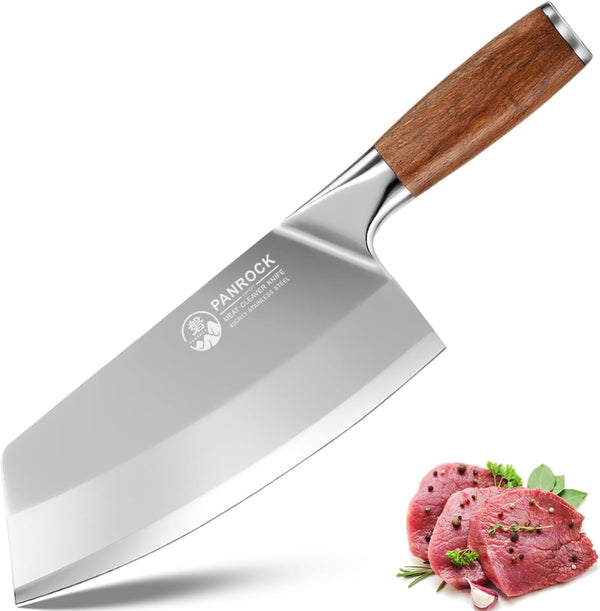 Meat Knife 7 Inch - High Carbon Stainless Steel Meat Cleaver & Slicer - Razor Sharp Kitchen Chopper with Ergonomic Wooden Handle1