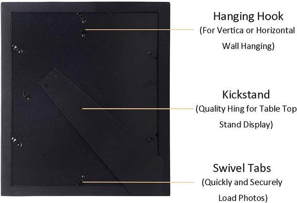 4X6 5-Opening Collage Picture Frame Black Wood5