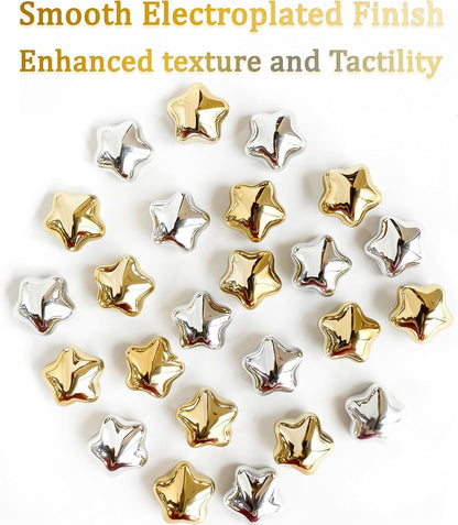 Fridge Magnets,15Pcs Silver Star Magnets Refrigerator Decorative | 15 Pcs Strong Magnets Fridge 0.73In Small Star Cute Decorative Magnet Set for Home Kitchen Office Whiteboard Locker7